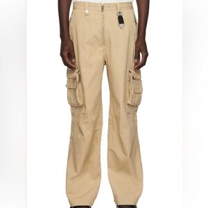 C2H4 Men’s Beige Khaki Construction Cargo Pants Size Medium